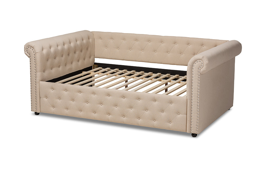 Mabelle Modern Contemporary Fabric Upholstered Queen Size Daybed