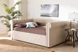 Baxton Studio Mabelle Modern and Contemporary Beige Fabric Upholstered Queen Size Daybed