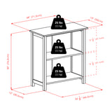 Verona 2-Section M Storage Shelf with 4 Foldable Beige Fabric Baskets