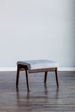 Alpine Furniture Zephyr Slate Footrest RT641 Medium Brown Frame, Light Grey Cushion Solid Rubberwood and MDF Frame 22 x 18 x 16