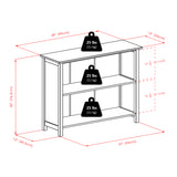 Verona 2-Section W Storage Shelf with 6 Foldable Beige Fabric Baskets