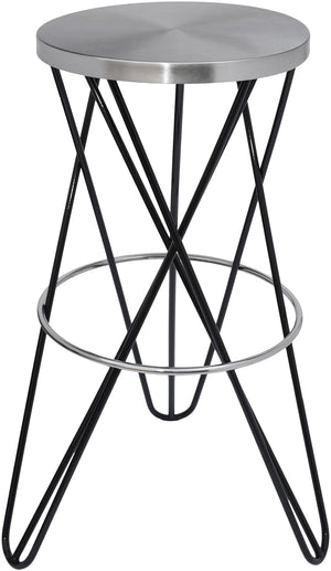 Mercury Iron Contemporary Black Iron Bar Stool - 15" W x 15" D x 30.5" H