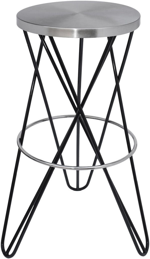 Mercury Iron Contemporary Black Iron Bar Stool - 15" W x 15" D x 30.5" H