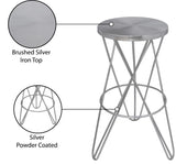 Mercury Iron Contemporary Silver Iron Bar Stool - 15" W x 15" D x 30.5" H