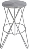 Mercury Iron Contemporary Silver Iron Bar Stool - 15" W x 15" D x 30.5" H