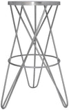 Mercury Iron Contemporary Silver Iron Bar Stool - 15" W x 15" D x 30.5" H