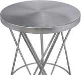 Mercury Iron Contemporary Silver Iron Bar Stool - 15" W x 15" D x 30.5" H