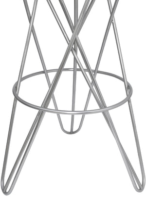 Mercury Iron Contemporary Silver Iron Bar Stool - 15" W x 15" D x 30.5" H