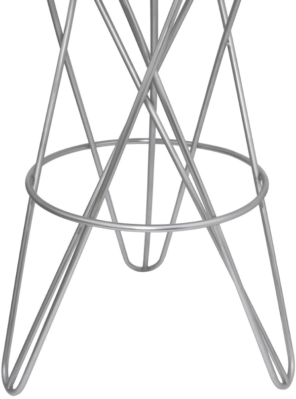 Mercury Iron Contemporary Silver Iron Bar Stool - 15" W x 15" D x 30.5" H