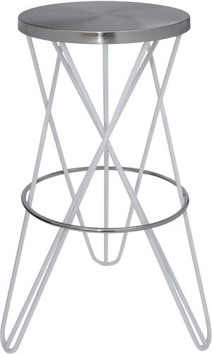 Mercury Iron Contemporary White Iron Bar Stool - 15" W x 15" D x 30.5" H