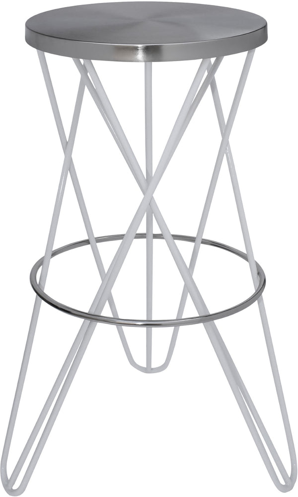 Mercury Iron Contemporary White Iron Bar Stool - 15" W x 15" D x 30.5" H