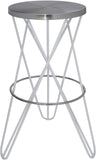 Mercury Iron Contemporary White Iron Bar Stool - 15" W x 15" D x 30.5" H