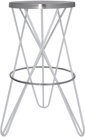 Mercury Iron Contemporary White Iron Bar Stool - 15" W x 15" D x 30.5" H