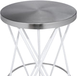 Mercury Iron Contemporary White Iron Bar Stool - 15" W x 15" D x 30.5" H