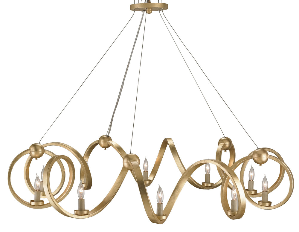 Ringmaster Gold Chandelier - Stunning Cold-Forged Design with 10 Lights for Ultimate Illumination