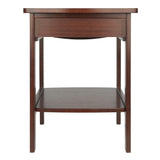Winsome Wood Claire Curved Accent Table, Nightstand, Walnut 94918-WINSOMEWOOD