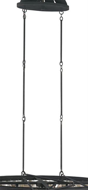 Stillwater Oval Chandelier - Elegant Oyster Shell Design with Adjustable Height for Nautical Charm