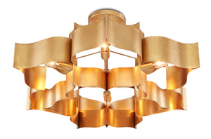 Grand Lotus Gold Large Chandelier - Antique Wrought Iron Elegance with Adjustable Height & Style