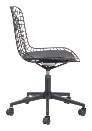 Zuo Modern Wire 100% Polyurethane, Steel Modern Commercial Grade Office Chair Black 100% Polyurethane, Steel