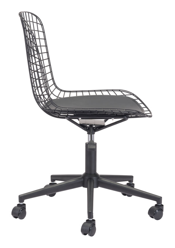 Zuo Modern Wire 100% Polyurethane, Steel Modern Commercial Grade Office Chair Black 100% Polyurethane, Steel