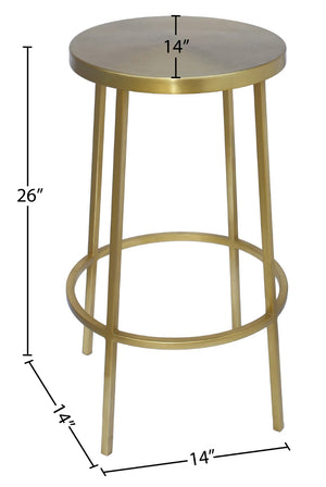 Tyson Iron Contemporary Gold Iron Counter Stool - 14" W x 14" D x 26" H