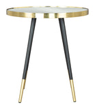 Zuo Modern Particle Glass, MDF, Iron Modern Commercial Grade Side Table Gold, Black Glass, MDF, Iron