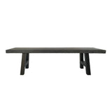 Lido Outdoor Natural Grey Finish Light Weight Concrete Dining Bench