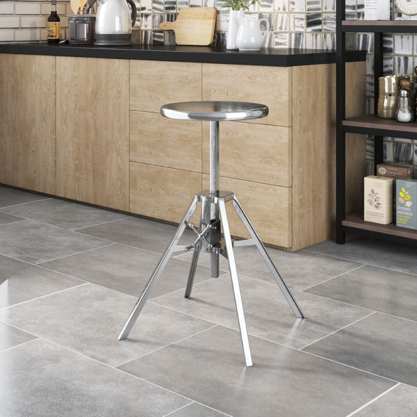 Zuo Modern Mercy Iron, MDF, Aluminum Modern Commercial Grade Stool Silver Iron, MDF, Aluminum