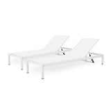 Cape Coral Outdoor Chaise Lounge, White Noble House