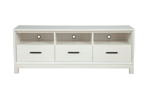 Nova TV Console in Elegant Chalk White - Fully Assembled Mahogany with Dovetail Drawers & More!