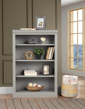 Edgar 48" Gray Bookcase with Adjustable Shelves - Durable Poplar & MDF, Perfect for Home Decor!