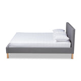 Baxton Studio Aneta Modern and Contemporary Grey Fabric Upholstered King Size Platform Bed