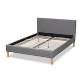 Baxton Studio Aneta Modern and Contemporary Grey Fabric Upholstered King Size Platform Bed