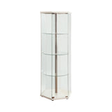 Contemporary 4-shelf Hexagon Shaped Curio Cabinet and Clear