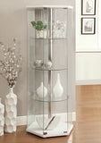 Contemporary 4-shelf Hexagon Shaped Curio Cabinet and Clear