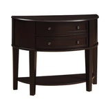 Casual 2-drawer Demilune Shape Console Table Cappuccino