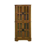 Traditional 4-shelf Corner Curio Cabinet Golden Brown