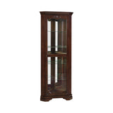 Traditional 5-shelf Corner Curio Cabinet Golden Brown
