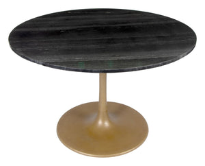 Zuo Modern Taj Marble, MDF, Iron, Aluminum Modern Commercial Grade Dining Table Black, Gold Marble, MDF, Iron, Aluminum