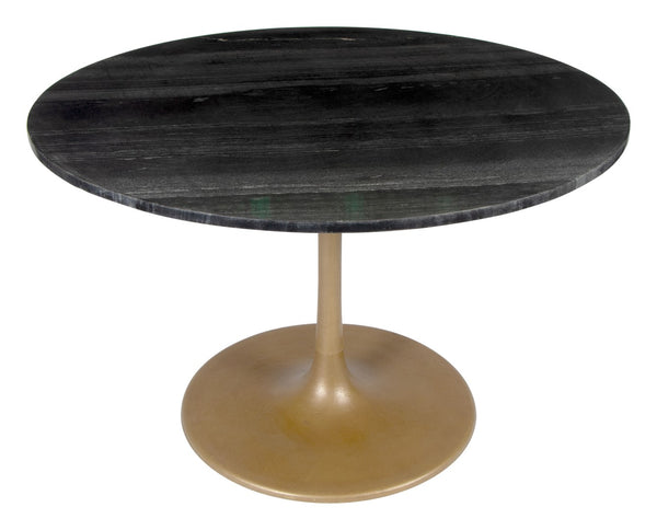 Zuo Modern Taj Marble, MDF, Iron, Aluminum Modern Commercial Grade Dining Table Black, Gold Marble, MDF, Iron, Aluminum
