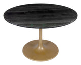 Zuo Modern Taj Marble, MDF, Iron, Aluminum Modern Commercial Grade Dining Table Black, Gold Marble, MDF, Iron, Aluminum