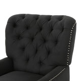Cerelia Tufted Dark Charcoal Fabric Recliner Noble House