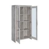 Contemporary 2-door Tall Cabinet Grey Driftwood