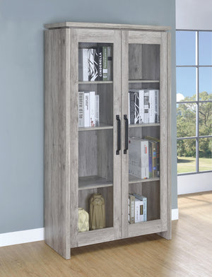 Contemporary 2-door Tall Cabinet Grey Driftwood