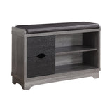 Contemporary 2-drawer Storage Bench Medium Brown and Black