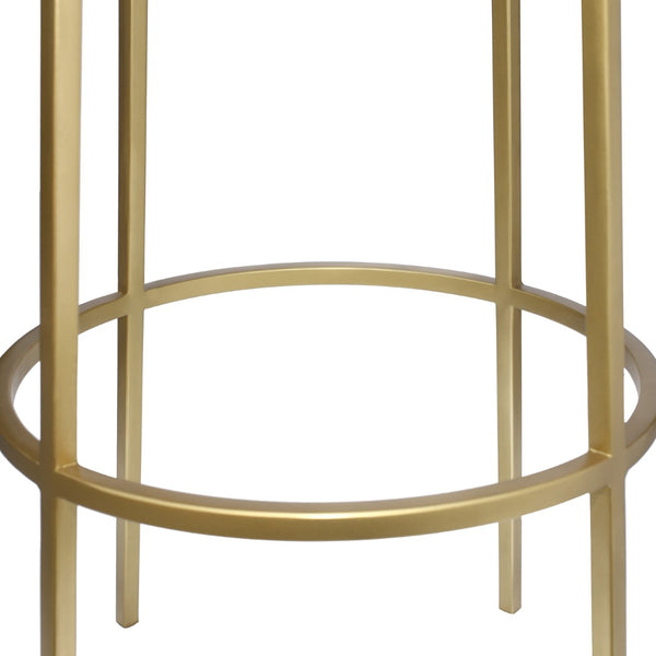 Tyson Iron Contemporary Gold Iron Bar Stool - 14" W x 14" D x 30" H