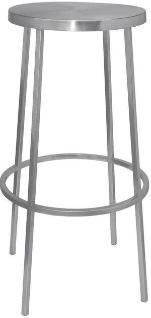 Tyson Iron Contemporary Silver Iron Bar Stool - 14" W x 14" D x 30" H