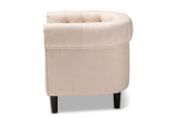 Baxton Studio Bisset Classic and Traditional Beige Fabric Upholstered Chesterfield Chair