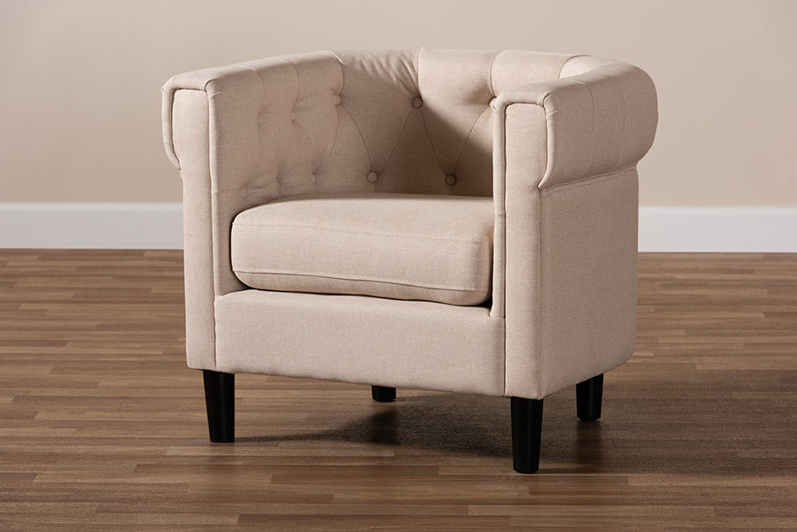 Bisset Classic Traditional Fabric Upholstered Chesterfield Chair