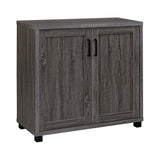 Country Rustic Wooden 2-door Accent Cabinet Weathered Grey